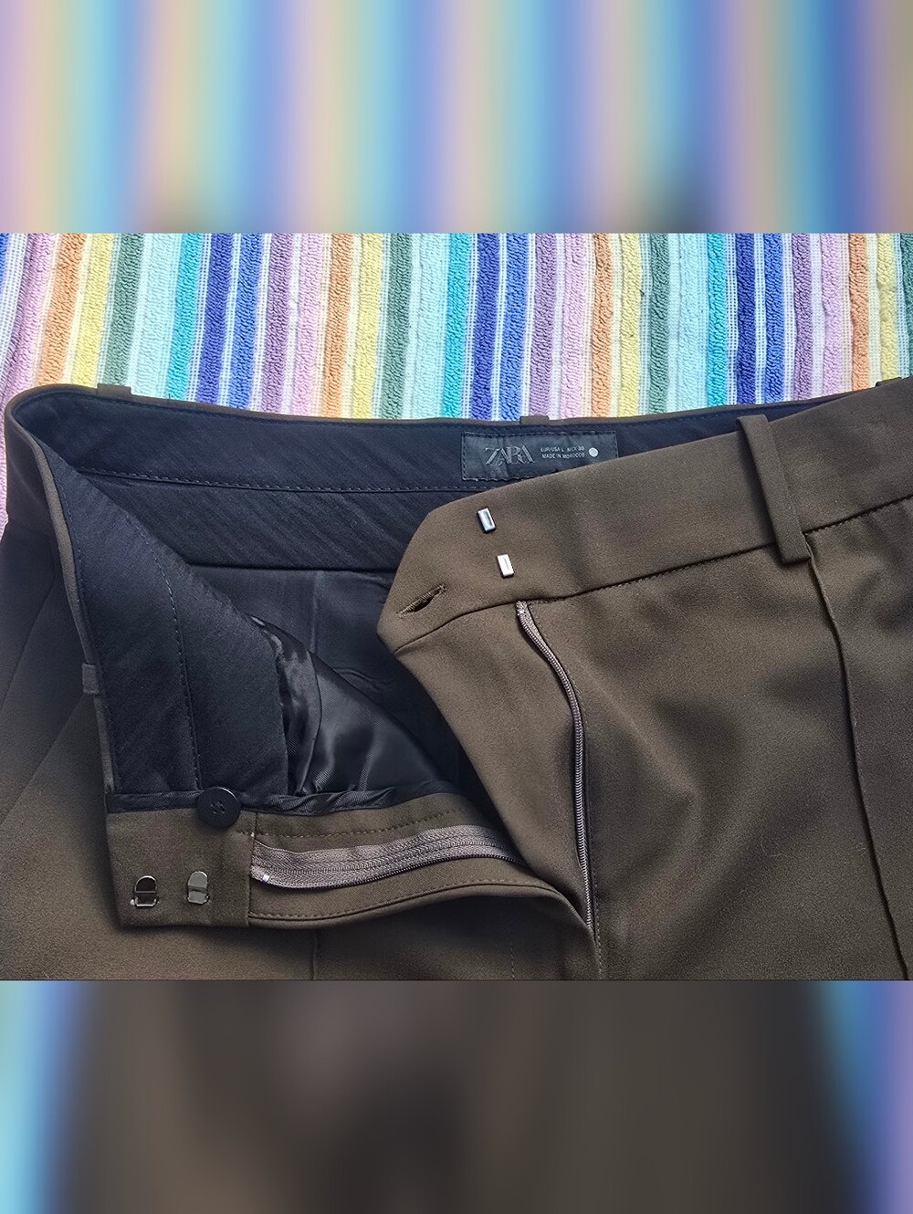 Zara Brown Wide Leg Trousers - Picture 8 of 9